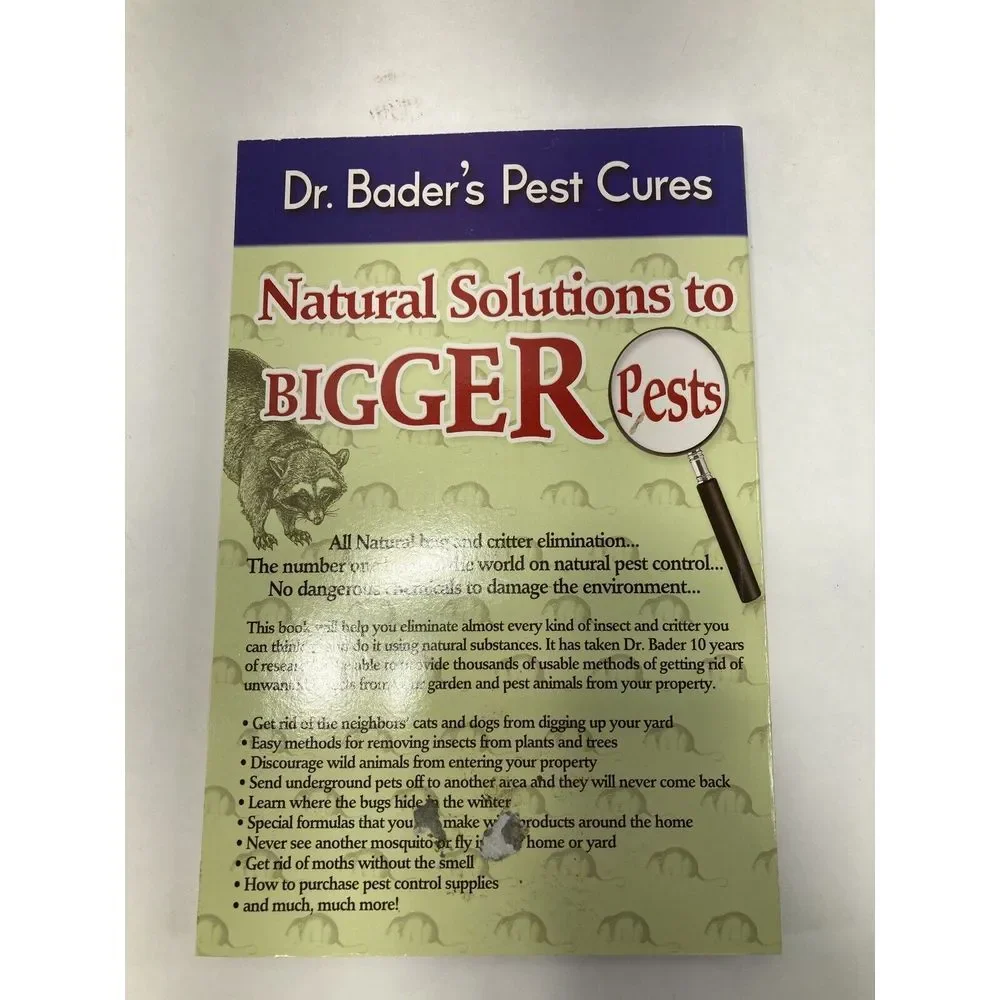 2 Dr Bader's Pest Cures Paperback Book Natural‎ Solutions to Things that Bug You